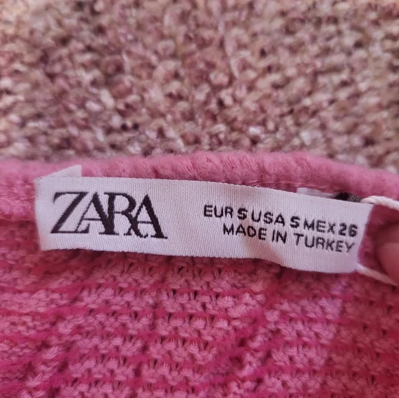 ZARA Floral Embroidery Cable Knit Mini Tank Dress - Picture 7 of 9